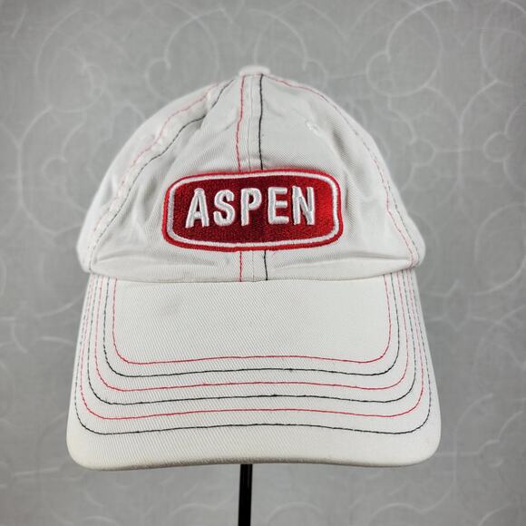 Vintage Obo's‎ Aspen Adjustable Panel Hat Red White Embroidered Cotton Cap - Picture 15 of 16